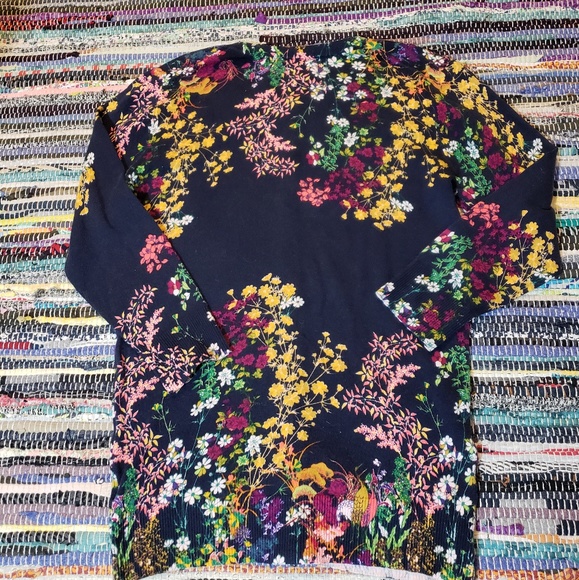 🌼5 for $25🌼 Merona navy floral print cardigan - Picture 2 of 4